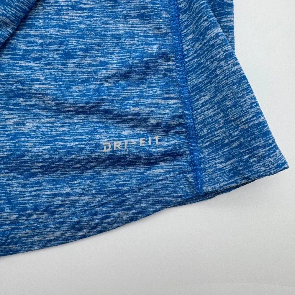 Nike Running Dri-FIT Womens XS Blue Space Dye 1/4 Zip Pullover Long Sleeve Top